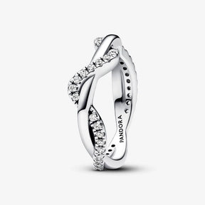 Anel Sparkling Intertwined Wave