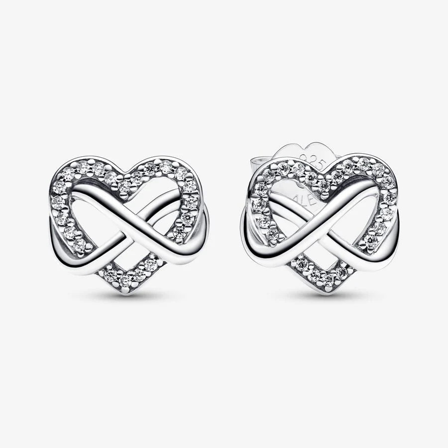 Brincos Sparkling Infinity Heart