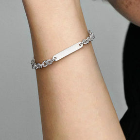 Pulseira de Elos com Barra Gravável