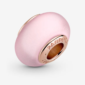 Conta Vidro Murano Rosa Mate